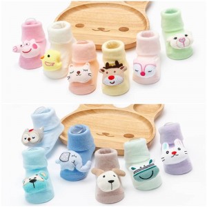ถุงเท้าเด็กเล็ก อายุ 0 - 9 เดือน สไตล์น่ารักลายสัตว์ แบบ 3D [B130]