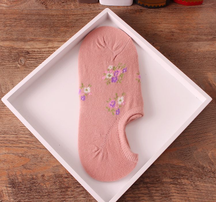 ถุงเท้ารองส้นน่ารัก ลายดอกไม้น่ารัก โอโรส