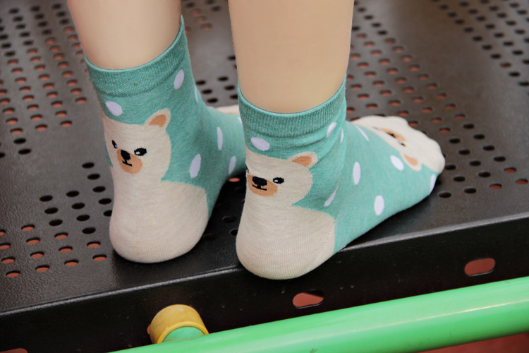 ถุงเท้าเกาหลี ลายหมีฟ้าน่ารัก